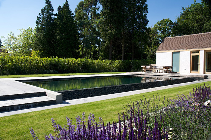 Japanese-Inspired Outdoor Swimming Pool in Surrey