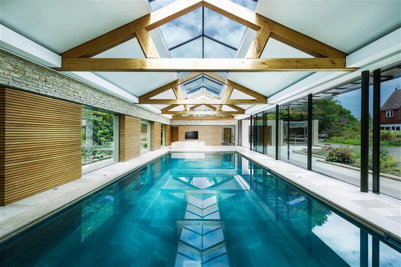 Contemporary Swimming Pool and Spa on Sussex / Surrey Border