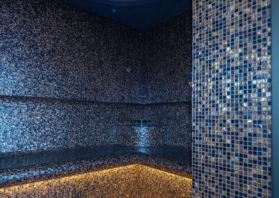 Complete wellness oasis with sauna, steam bath, and anteroom