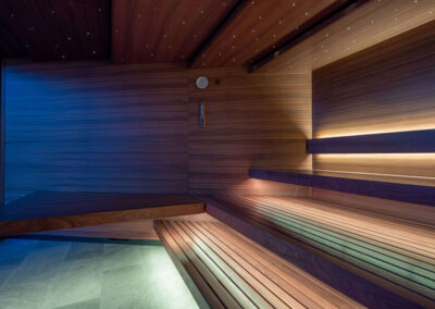 Complete wellness oasis with sauna, steam bath, and anteroom