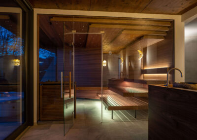 Complete wellness oasis with sauna, steam bath, and anteroom