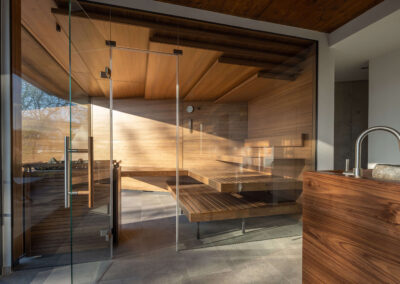 Complete wellness oasis with sauna, steam bath, and anteroom