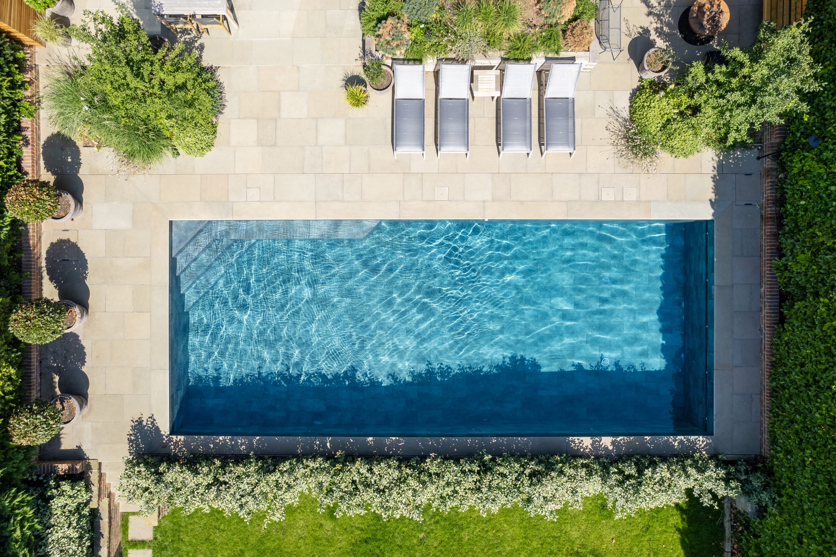 Aerial view of swimming pool