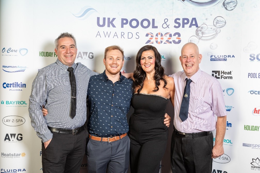 Guncast Team Photo at the UK Pool & Spa Awards 2023