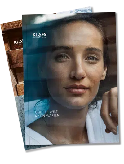 Woman on the cover of Klafs catalogue