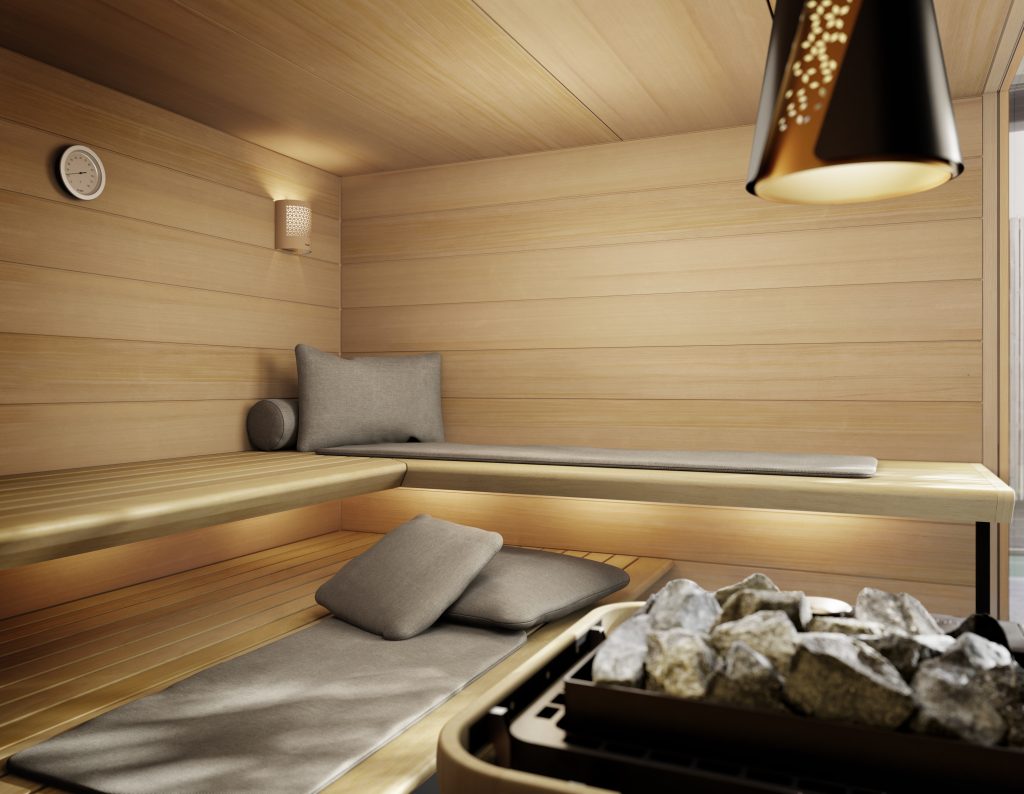 AURA sauna ROMEO CLARA MOLLIS interior stones Design 1