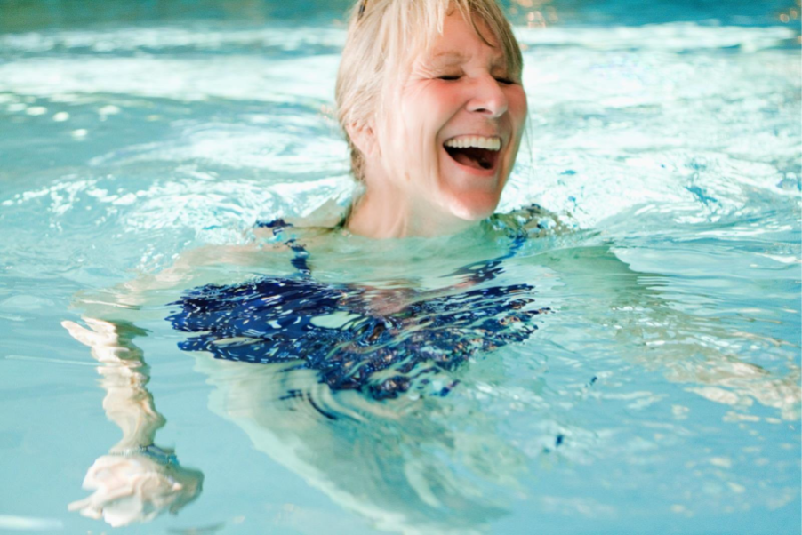 Lady in pool
