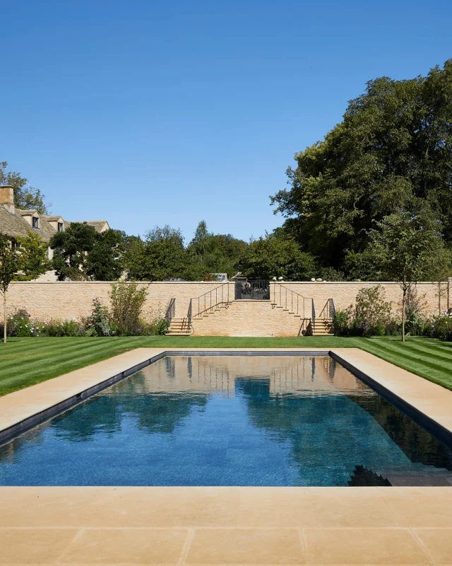 Tile selection has a huge impact on how the water looks and how the pool sits within its surroundings.

In walled or enclosed gardens as seen here, tiles should sit softly within the natural palette. Heritage-inspired hues, as seen in projects like the images here, create a serene, cohesive ambience.

In larger landscapes, bolder colours give the pool presence. Orientation matters too. South-facing pools sparkle with lighter tiles, while shaded areas benefit from reflective finishes. Architecture also plays a role, from classic hues for traditional homes to monochrome palettes for contemporary builds.

Get the tile right, and the architecture, landscape and water all work beautifully together.

#pooldesign #poolbuild #wellness
